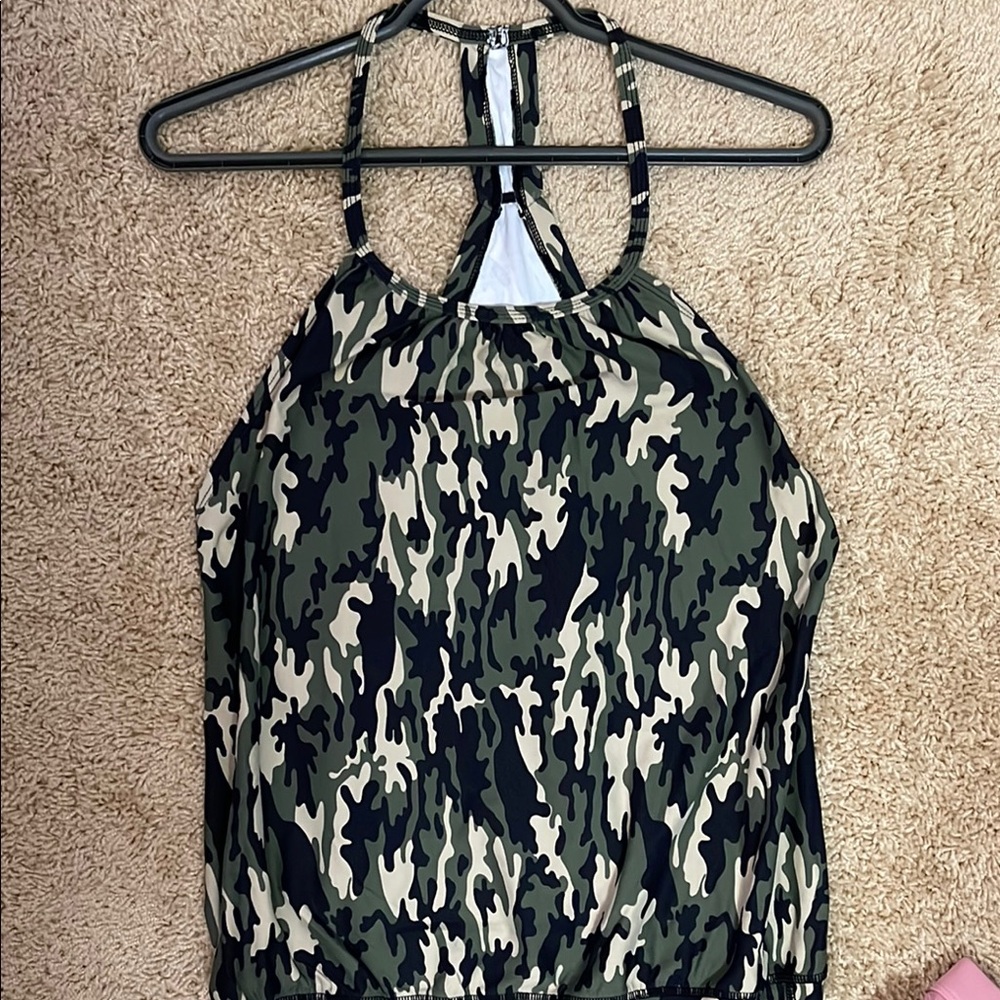 Margarita Brand Camouflage Halter Athletic Supplex Top